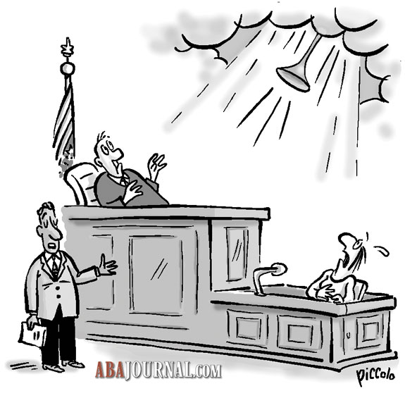 Jueces, abogados y testigos en los tribunales.